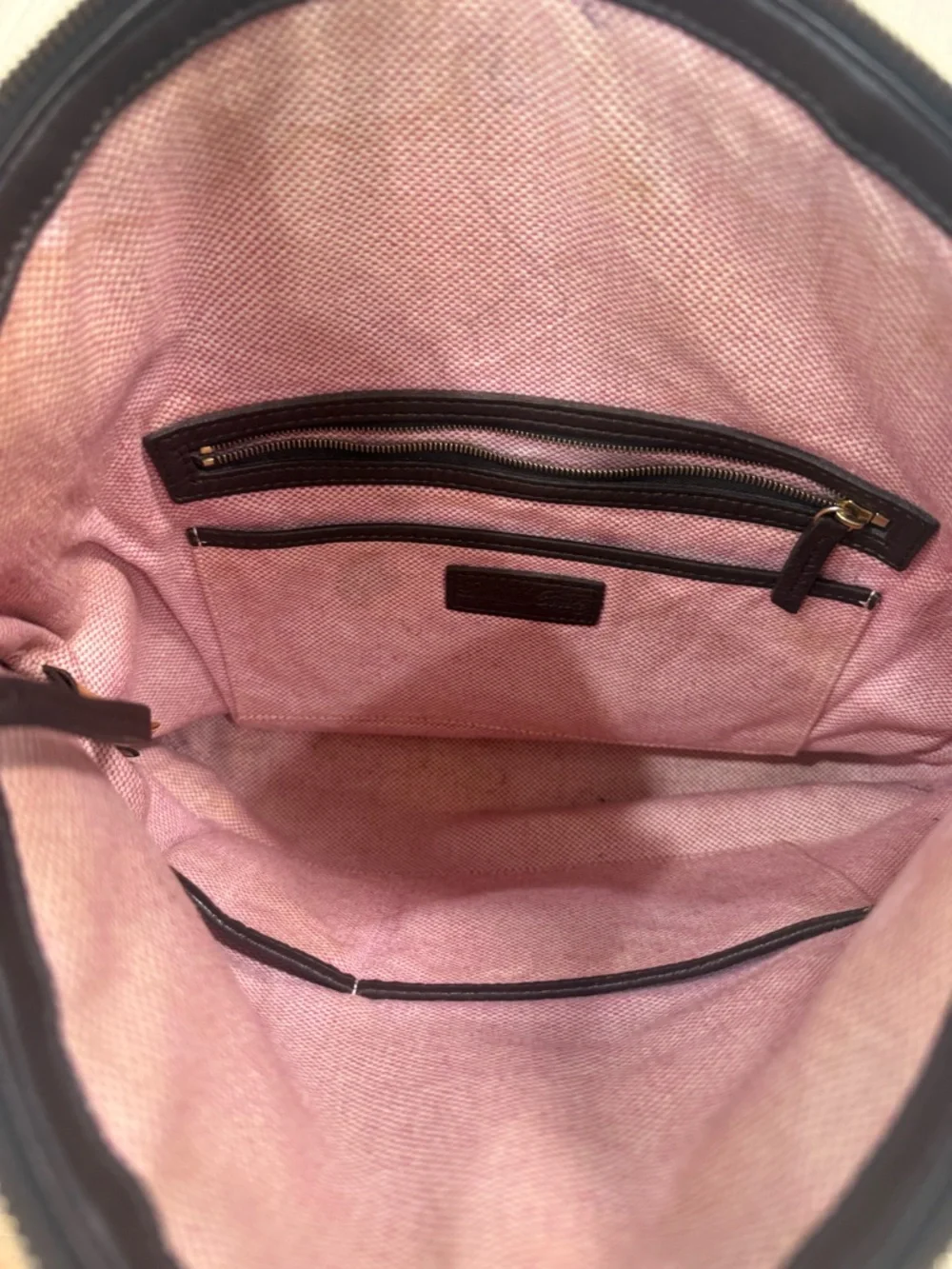 Dooney & Bourke Black Leather Hobo with Tan Strap